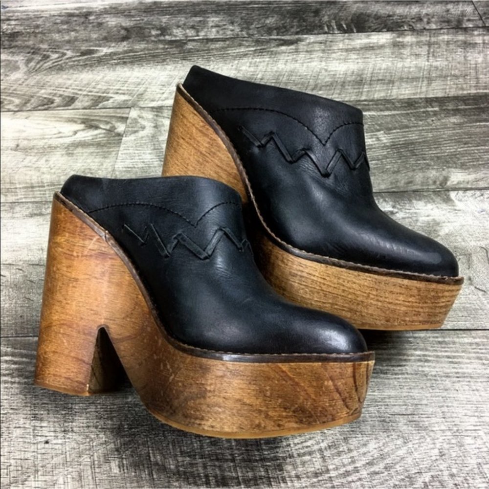 Free People Black and Brown Platform Shoes